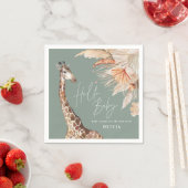 Botanische pampas grasgiraffe safari groene servet (Insitu)