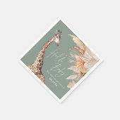 Botanische pampas grasgiraffe safari groene servet (Hoek)