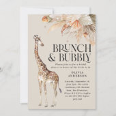 Botanische pampas grasgiraffe vrijgezellenfeest in kaart (Voorkant)