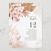 Botanische Pampas Grass Terracotta Table Number (Voorkant / Achterkant)