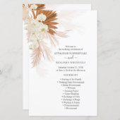 Botanische Pampas Grass Terracotta Wedding Program (Voorkant / Achterkant)