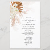 Botanische Pampas Grass Terracotta Wedding Program (Voorkant)