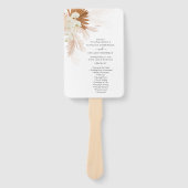 Botanische Pampas Grass Terracotta Wedding Program Handwaaier (Voorkant)