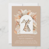 Botanische pampas moderne giraffe safari chic kaart (Voorkant)