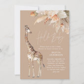 Botanische pampas moderne giraffe safari chic kaart (Voorkant)