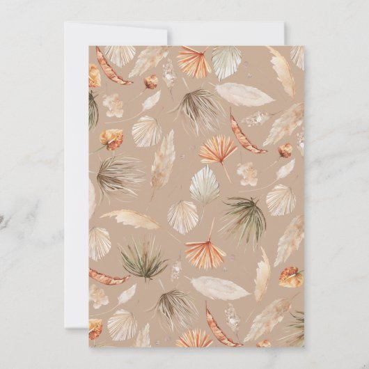 Botanische pampas moderne giraffe safari chic kaart (Achterkant)