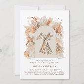 Botanische pampas moderne giraffe safari chic kaart (Voorkant)