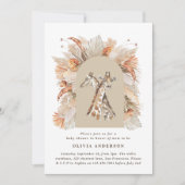 Botanische pampas moderne giraffe safari chic kaart (Voorkant)