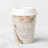 Botanische pampas moderne giraffe safari chic papieren bekers (Achterkant)