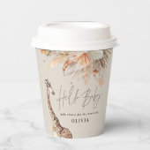 Botanische pampas moderne giraffe safari chic papieren bekers (Voorkant)