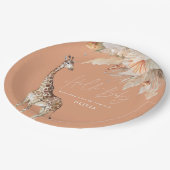 Botanische pampas moderne giraffe safari chic papieren bordje (Gekanteld)