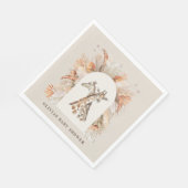 Botanische pampas moderne giraffe safari chic servet (Hoek)