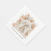 Botanische pampas moderne giraffe safari chic servet (Hoek)