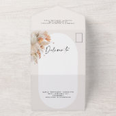 Botanische pampasgrasbruiloft in één keer all in one uitnodiging (Buitenkant)