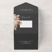 Botanische pampasgrasbruiloft in één keer all in one uitnodiging (Buitenkant)