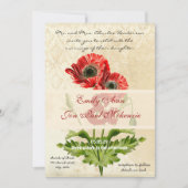 Botanische papaver-bruiloft met verbijsterde schad kaart (Voorkant)