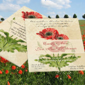 Botanische papaver-bruiloft met verbijsterde schad kaart