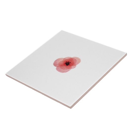 Botanische papaver tegeltje (Zijkant)