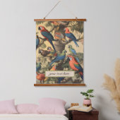  botanische papegaaien, aanpasbaar hangend wandkleed (Slaapkamer)
