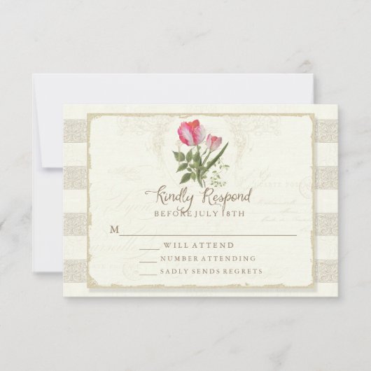  botanische papegaaikunst met RSVP-respons RSVP Kaartje (Voorkant)