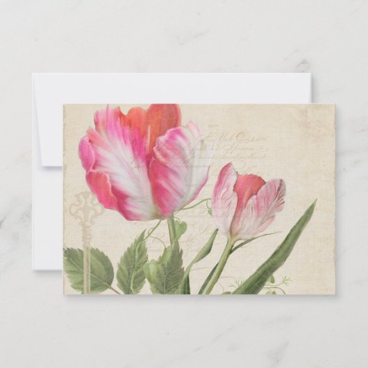  botanische papegaaikunst met RSVP-respons RSVP Kaartje (Achterkant)