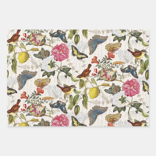 Botanische papiervaten met onmiddellijke verpakkin inpakpapier vel (Voorkant 2)