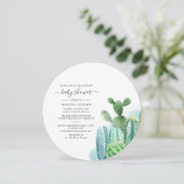Botanische paren Baby shower Cacti Script-Planten Kaart (Staand voorkant)