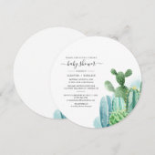 Botanische paren Baby shower Cacti Script-Planten Kaart (Voorkant / Achterkant)