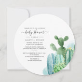 Botanische paren Baby shower Cacti Script-Planten Kaart (Voorkant)
