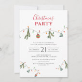 Botanische Party Lights Script Kerstvakantie Kaart (Voorkant)