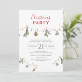 Botanische Party Lights Script Kerstvakantie Kaart (Staand voorkant)
