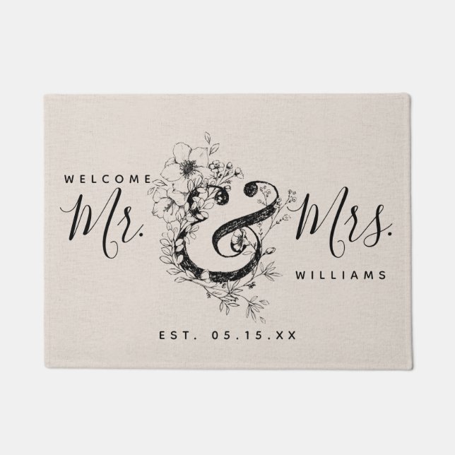 Botanische Pas getrouwd Ampersand de heer en Mrs.  Deurmat (Voorkant)