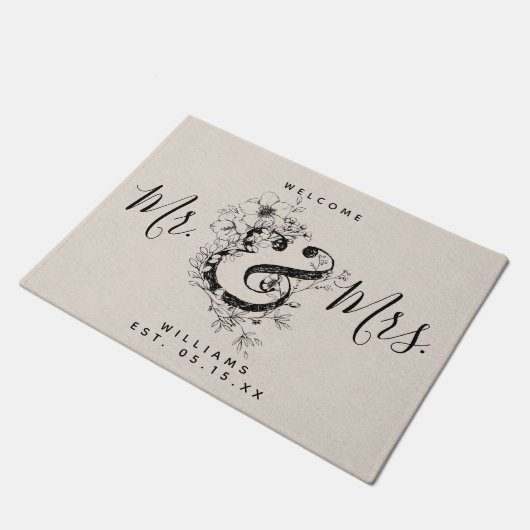 Botanische Pas getrouwd Ampersand de heer en Mrs E Deurmat (Schuin)