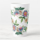 Botanische passie bloemen Latte Mok (Voorkant)