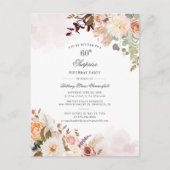 Botanische pasta Floral 60e verjaardag Uitnodiging Briefkaart (Voorkant)