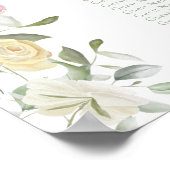 Botanische pastel Bloemen Trouwstoel Grafiek Poster (Hoek)