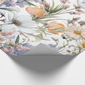 Botanische pastel kleuren wilde bloem zomer bloeme cadeaupapier (Hoek)