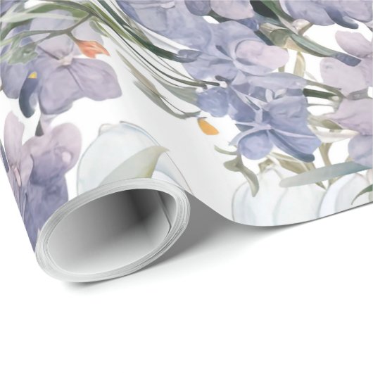 Botanische pastel kleuren wilde bloem zomer bloeme cadeaupapier (Rol Hoek)