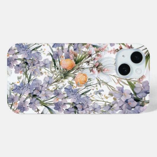 Botanische pastel kleuren wilde bloem zomer bloeme Case-Mate iPhone case (Achterkant (horizontaal))