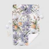 Botanische pastel kleuren wilde bloem zomer bloeme golfhanddoek (Insitu)