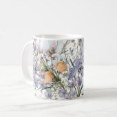 Botanische pastel kleuren wilde bloem zomer bloeme koffiemok (Voorkant links)