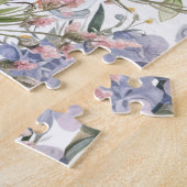 Botanische pastel kleuren wilde bloem zomer bloeme legpuzzel (Zijkant)