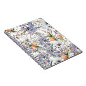 Botanische pastel kleuren wilde bloem zomer bloeme notitieboek (Rechterzijde)