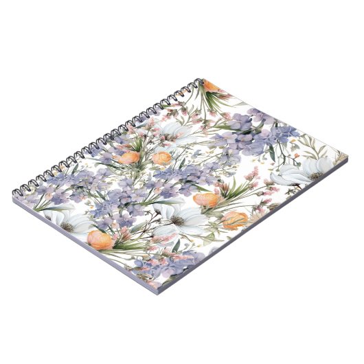 Botanische pastel kleuren wilde bloem zomer bloeme notitieboek (Linkerzijde)