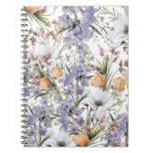 Botanische pastel kleuren wilde bloem zomer bloeme notitieboek (Voorkant)