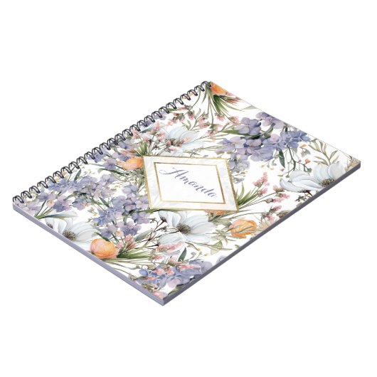 Botanische pastel kleuren wilde bloem zomer bloeme notitieboek (Linkerzijde)