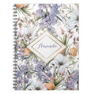 Botanische pastel kleuren wilde bloem zomer bloeme notitieboek