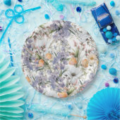 Botanische pastel kleuren wilde bloem zomer bloeme papieren bordje (Feest)