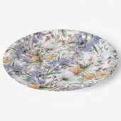 Botanische pastel kleuren wilde bloem zomer bloeme papieren bordje (Gekanteld)
