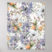 Botanische pastel kleuren wilde bloem zomer bloeme poster (Voorkant)